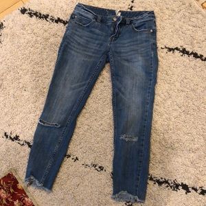 Free People cropped skinny jeans